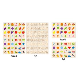 VIGA Drewniany Edukacyjny Sorter Gra Zwierzątka Owoce Warzywa