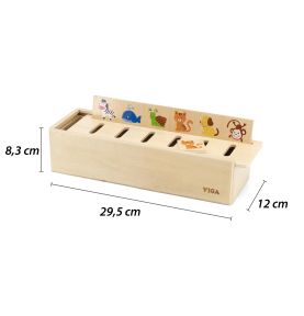 VIGA Drewniany Edukacyjny Sorter Gra Zwierzątka Owoce Warzywa