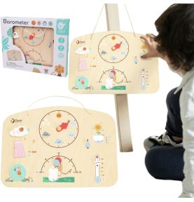 CLASSIC WORLD Tablica Edukacyjna Barometr Nauka dla Dzieci Stacja Pogodowa Wiatr Temperatura 9 el.