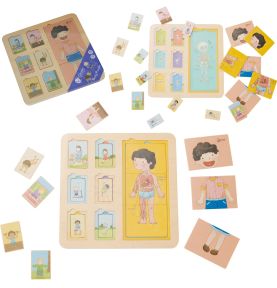 CLASSIC WORLD Tablica Edukacyjna Ciało Ludzkie Układanka Klocki Puzzle dla Dzieci Dopasuj 19 el.