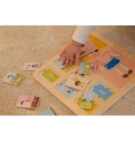 CLASSIC WORLD Tablica Edukacyjna Ciało Ludzkie Układanka Klocki Puzzle dla Dzieci Dopasuj 19 el.