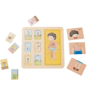 CLASSIC WORLD Tablica Edukacyjna Ciało Ludzkie Układanka Klocki Puzzle dla Dzieci Dopasuj 19 el.