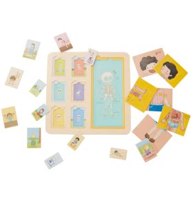 CLASSIC WORLD Tablica Edukacyjna Ciało Ludzkie Układanka Klocki Puzzle dla Dzieci Dopasuj 19 el.