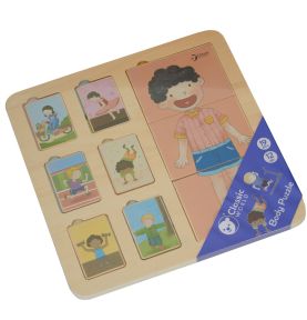 CLASSIC WORLD Tablica Edukacyjna Ciało Ludzkie Układanka Klocki Puzzle dla Dzieci Dopasuj 19 el.