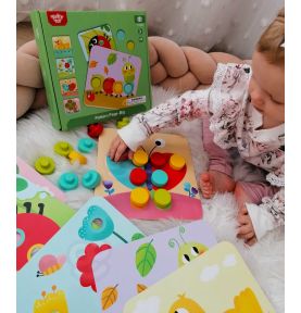 TOOKY TOY Układanka Klocki dla Dzieci Zwierzęta Dopasuj Nauka Kształtów Kolorów + Plansze