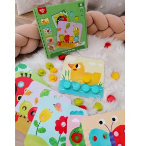 TOOKY TOY Układanka Klocki dla Dzieci Zwierzęta Dopasuj Nauka Kształtów Kolorów + Plansze