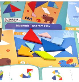TOOKY TOY Puzzle Tangram Układanka dla Dzieci Nauka Kształtów Figury Kształty 18el.
