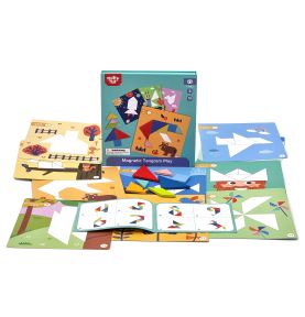 TOOKY TOY Puzzle Tangram Układanka dla Dzieci Nauka Kształtów Figury Kształty 18el.