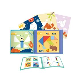 TOOKY TOY Puzzle Tangram Układanka dla Dzieci Nauka Kształtów Figury Kształty 18el.