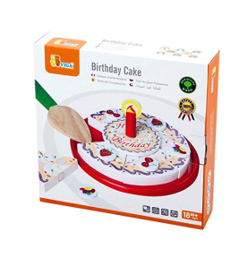 Tort Urodzinowy Drewniany Zestaw do Krojenia na Rzepy Viga Toys