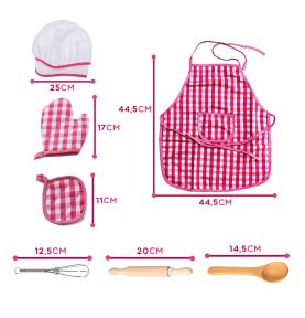WOOPIE Zestaw Małego Kucharza Strój Kucharski Akcesoria Kuchenne 7 el.