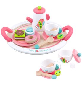 TOOKY TOY Drewniany Zestaw Naczyń Popołudniowa Herbatka