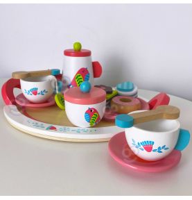 TOOKY TOY Drewniany Zestaw Naczyń Popołudniowa Herbatka