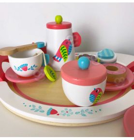 TOOKY TOY Drewniany Zestaw Naczyń Popołudniowa Herbatka