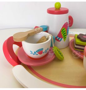 TOOKY TOY Drewniany Zestaw Naczyń Popołudniowa Herbatka