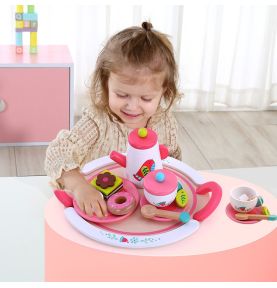 TOOKY TOY Drewniany Zestaw Naczyń Popołudniowa Herbatka