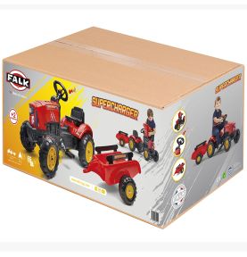 FALK Traktorek Red Supercharger Czerwony Otwierana Maska Od 2 Lat