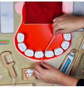 Edukacyjna Tablica Drewniana Masterkidz Higiena Jamy Ustnej