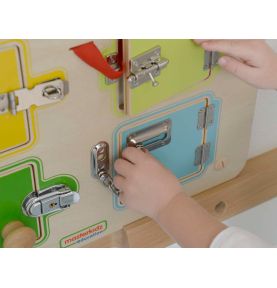 Tablica Ścienna Drewniana Nauka Otwierania Zamków - 6 sejfów Masterkidz