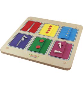 Tablica Ścienna Otwieranie I Zamykanie Zamków Suwaki Guziki Masterkidz