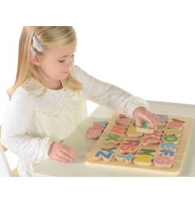 Drewniana Tabliczka Edukacyjna Masterkidz Alfabet Wielkie Literki