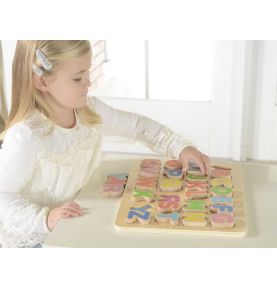 Drewniana Tabliczka Edukacyjna Masterkidz Alfabet Wielkie Literki