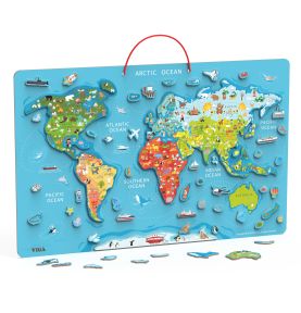 Viga 2w1 Tablica Edukacyjna z Magnetyczną Mapą Świata