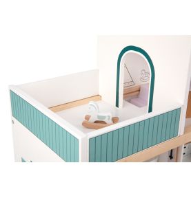 TOOKY TOY Duży Drewniany Domek dla Lalek + Figurki