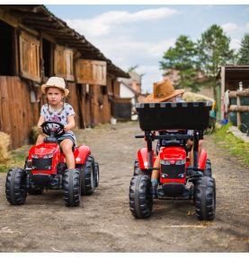 FALK Traktor Massey Ferguson Czerwony na Pedały z Przyczepką od 3 Lat