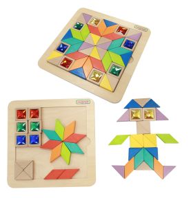 MASTERKIDZ Układanka Mozaika Nauka Kolorów i Kształtów Tangram