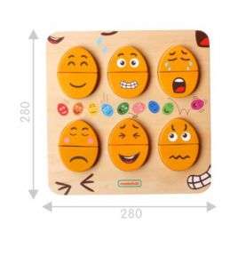 MASTERKIDZ Tablica do Nauki Emocji Drewniane Jajka jaki Humor?