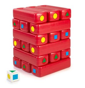 FEBER Mega Duże Klocki Jenga Wieża 18 klocków + kostka