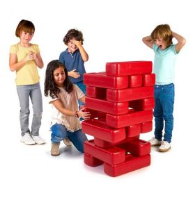 FEBER Mega Duże Klocki Jenga Wieża 18 klocków + kostka