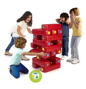 FEBER Mega Duże Klocki Jenga Wieża 18 klocków + kostka