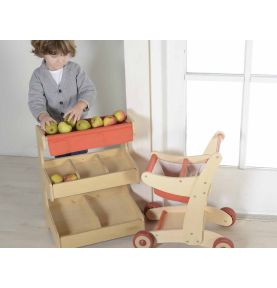 Drewniany Wózek Sklepowy Na Zakupy Masterkidz