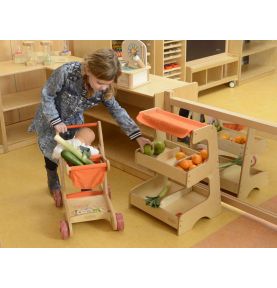 Drewniany Wózek Sklepowy Na Zakupy Masterkidz