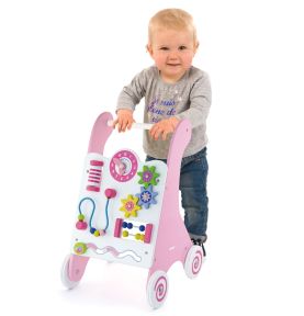 Viga Toys Pchacz Drewniany Edukacyjny Różowy