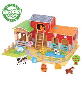 WOOPIE GREEN Mega Farma Figurki Zwierząt Stajnia Obora Kurnik 18 el.