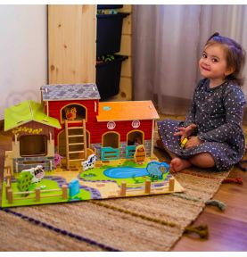 WOOPIE GREEN Mega Farma Figurki Zwierząt Stajnia Obora Kurnik 18 el.