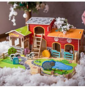 WOOPIE GREEN Mega Farma Figurki Zwierząt Stajnia Obora Kurnik 18 el.