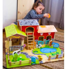 WOOPIE GREEN Mega Farma Figurki Zwierząt Stajnia Obora Kurnik 18 el.