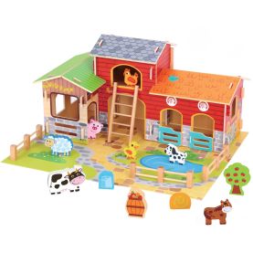 WOOPIE GREEN Mega Farma Figurki Zwierząt Stajnia Obora Kurnik 18 el.