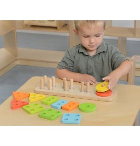 Drewniany Sorter Kształtów Kolorowe Klocki Masterkidz