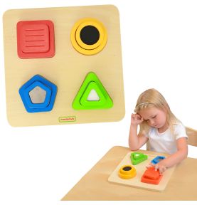 Drewniany Sorter Kształtów Materiałów Faktury Powierzchni Masterkidz