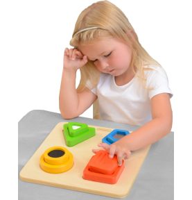 Drewniany Sorter Kształtów Materiałów Faktury Powierzchni Masterkidz