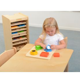 Drewniany Sorter Kształtów Materiałów Faktury Powierzchni Masterkidz