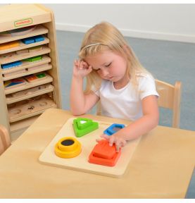 Drewniany Sorter Kształtów Materiałów Faktury Powierzchni Masterkidz