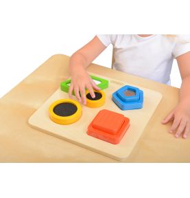 Drewniany Sorter Kształtów Materiałów Faktury Powierzchni Masterkidz