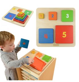 Piramidka Drewniana Edukacyjna Liczenie Kolory Masterkidz