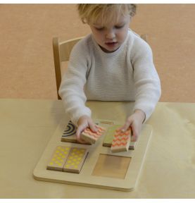 MASTERKIDZ Układanka Dwustronne Dotykowe Klocki Wizualne